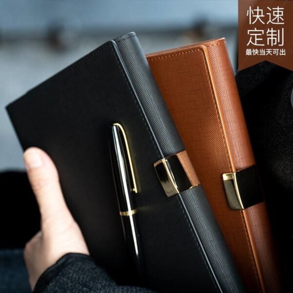 Wholesale hardcover A5 pu leather notebook with recycle paper - Image 3